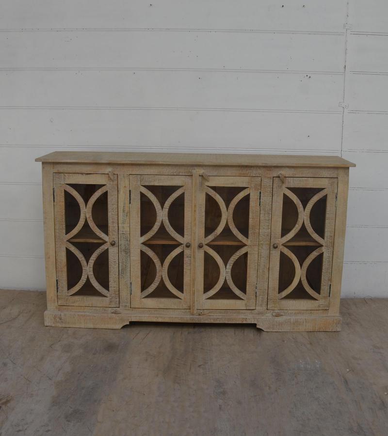 SOLID WOOD & GLASS MODERN SIDEBOARD
