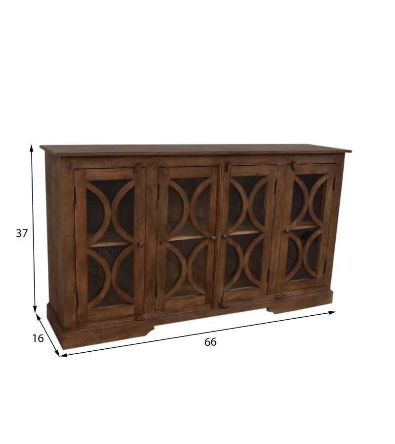 SOLID WOOD & GLASS MODERN SIDEBOARD