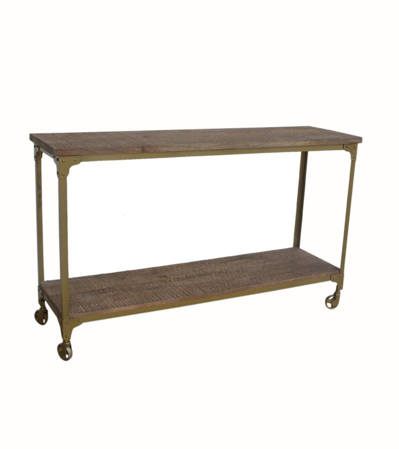 SOLID WOOD & IRON CONSOLE TABLE