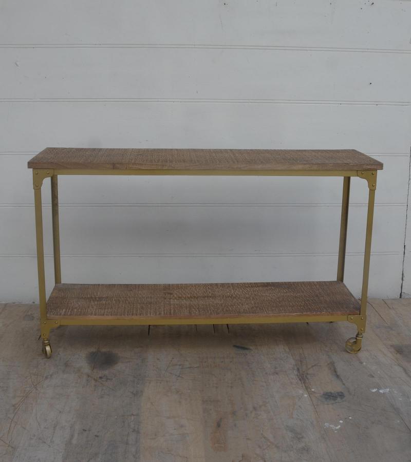 SOLID WOOD & IRON CONSOLE TABLE