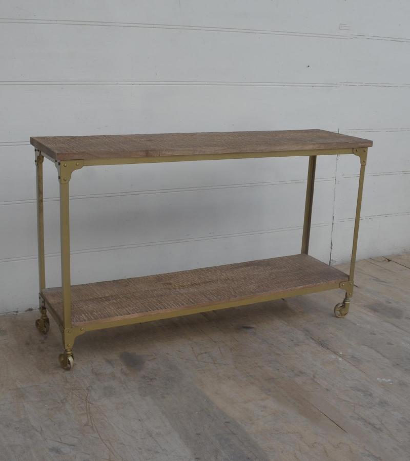 SOLID WOOD & IRON CONSOLE TABLE