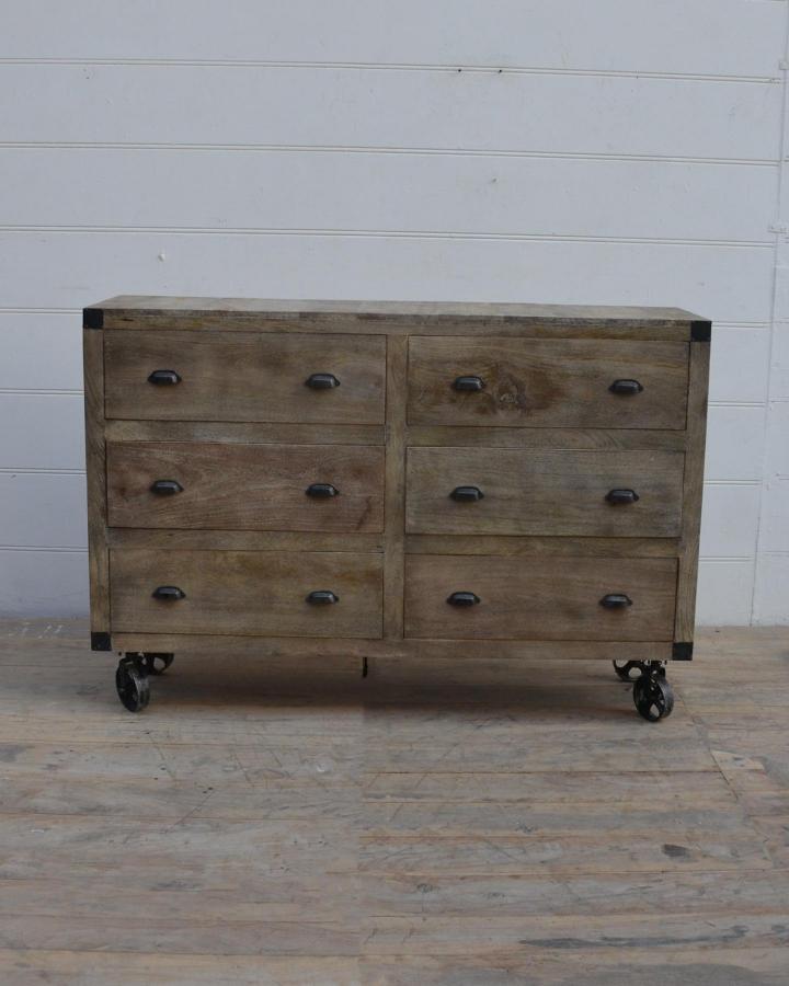 SOLID WOOD & IRON BUREAU SIDEBOARD