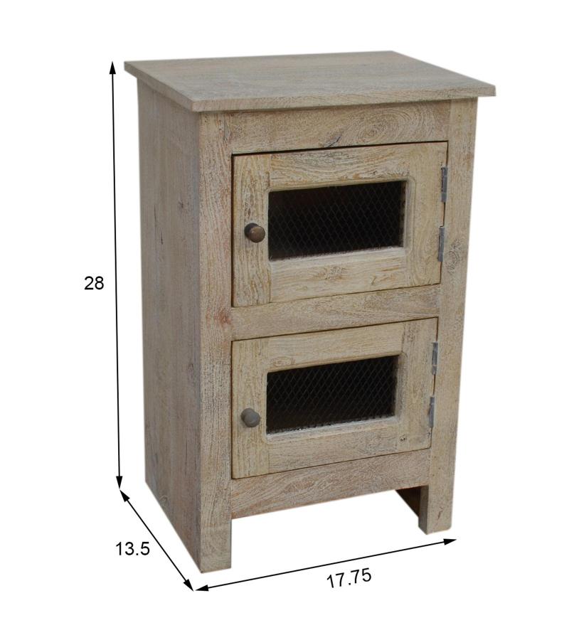 SOLID WOOD 2 DOOR END TABLE / NIGHTSTAND
