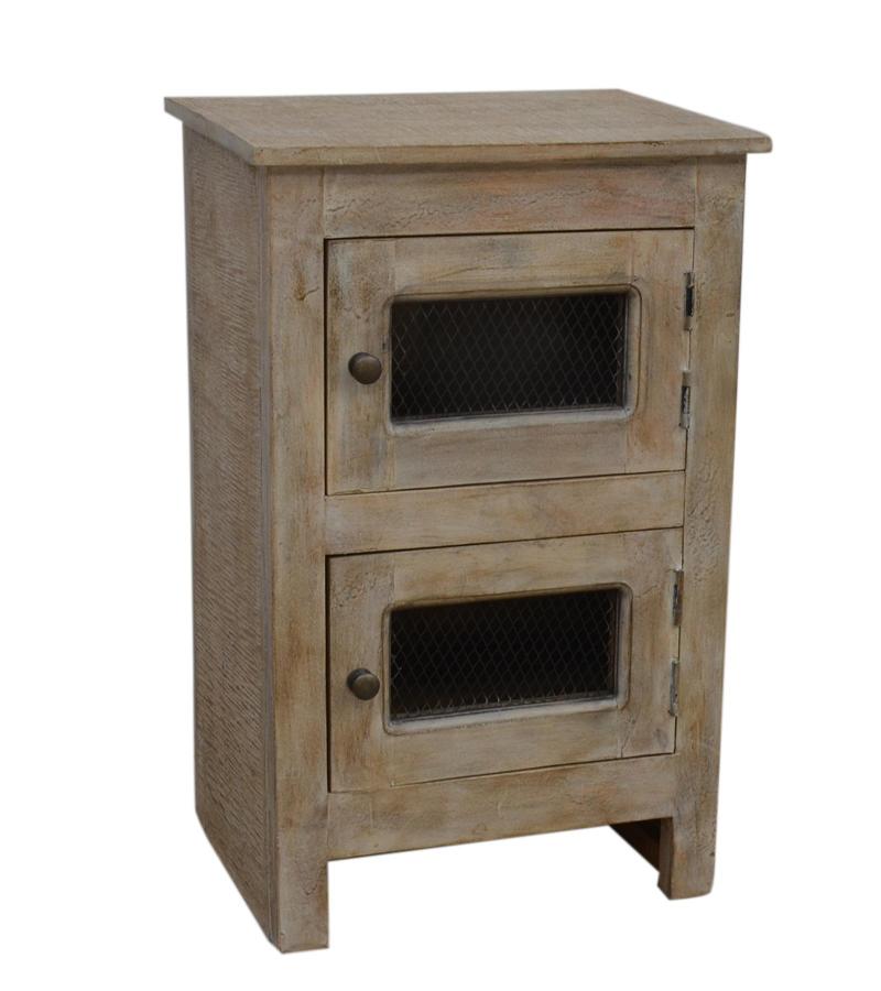 SOLID WOOD 2 DOOR END TABLE / NIGHTSTAND