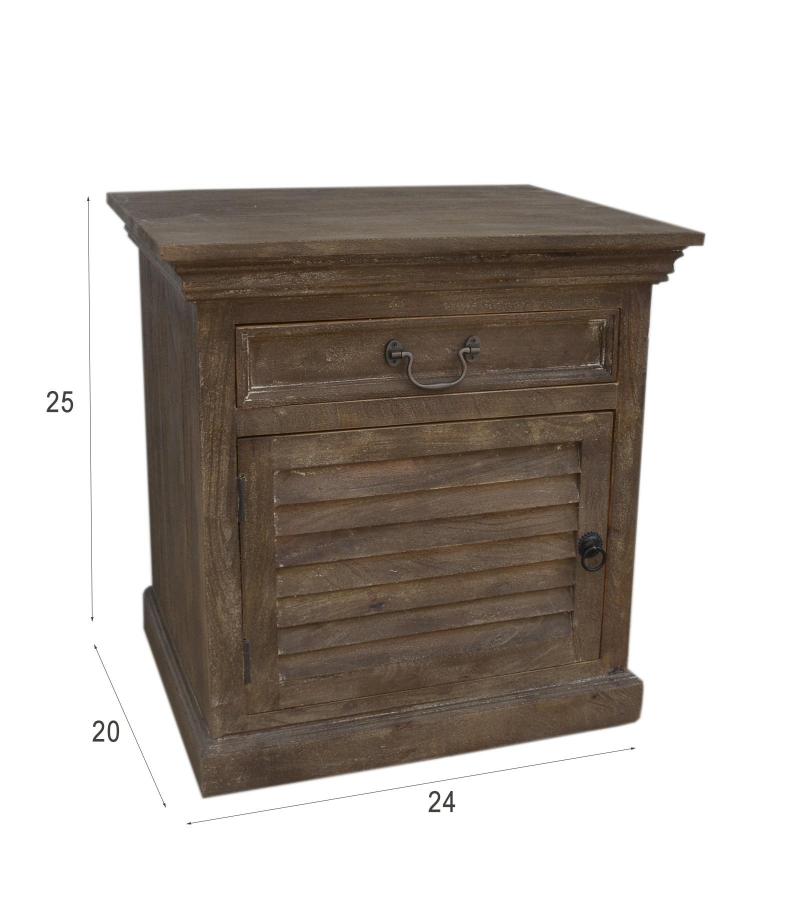 SOLID WOOD END TABLE / NIGHTSTAND W/ 1 DRAWER & 1 DOOR