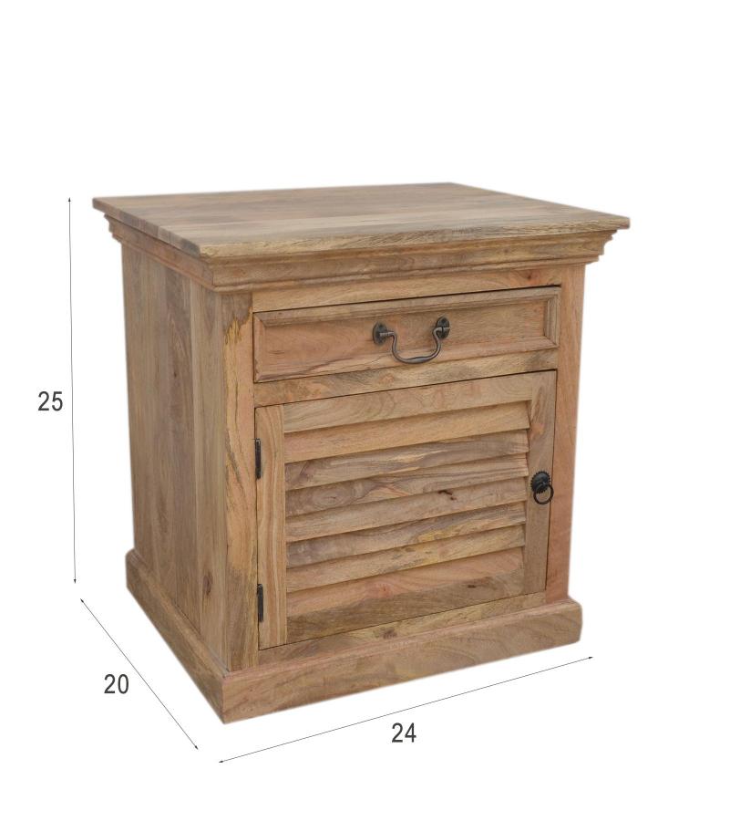 SOLID WOOD END TABLE / NIGHTSTAND W/ 1 DRAWER & 1 DOOR