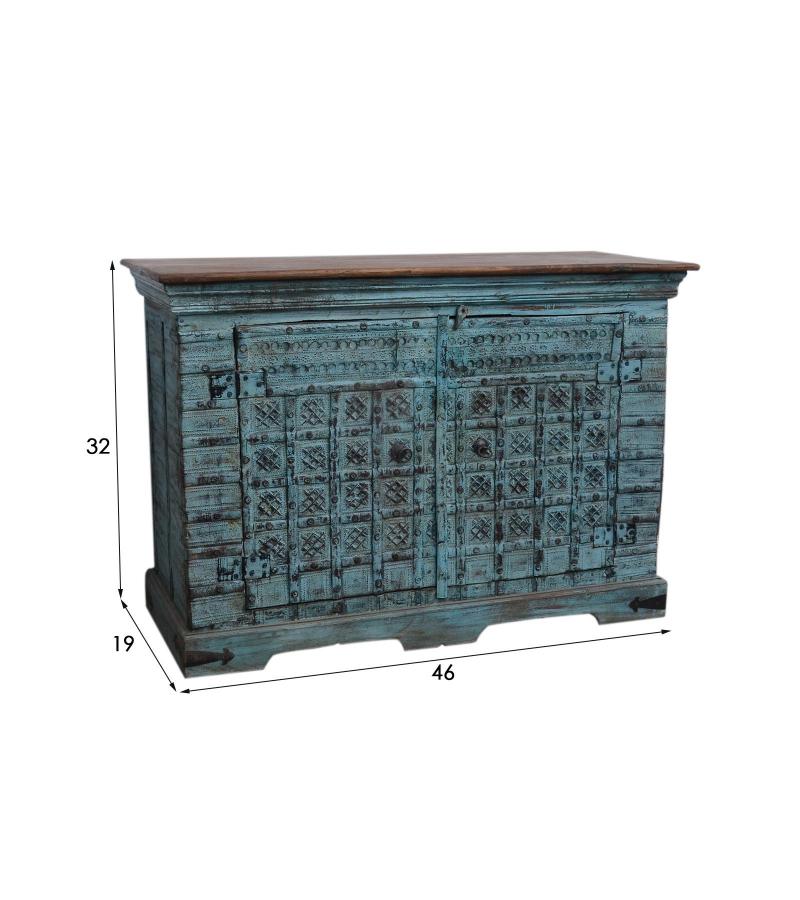 VINTAGE RECLAIMED TEAK CABINET W/ DESIGN