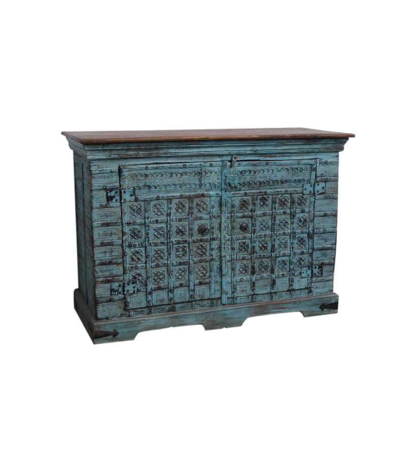 VINTAGE RECLAIMED TEAK CABINET W/ DESIGN