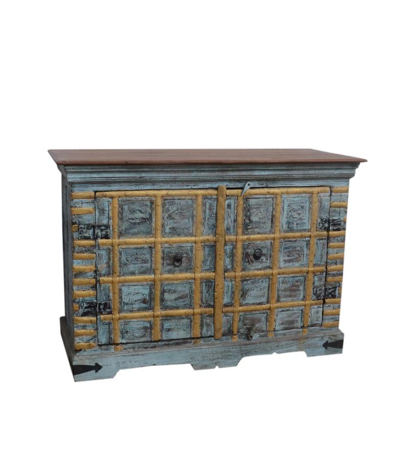 VINTAGE RECLAIMED TEAK CABINET W/ DESIGN