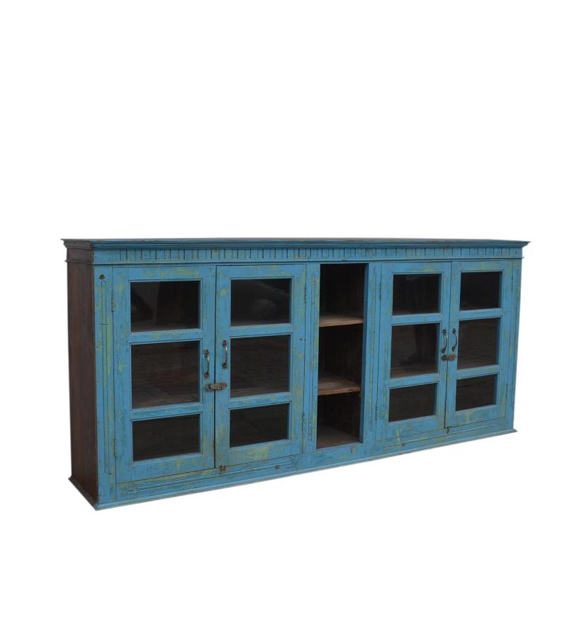 SOLID RECLAIMED WOOD & GLASS SIDEBOARD
