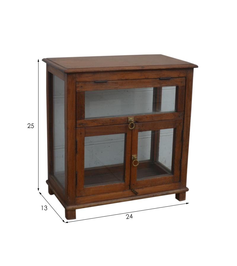 RECLAIMED TEAK & GLASS CABINET