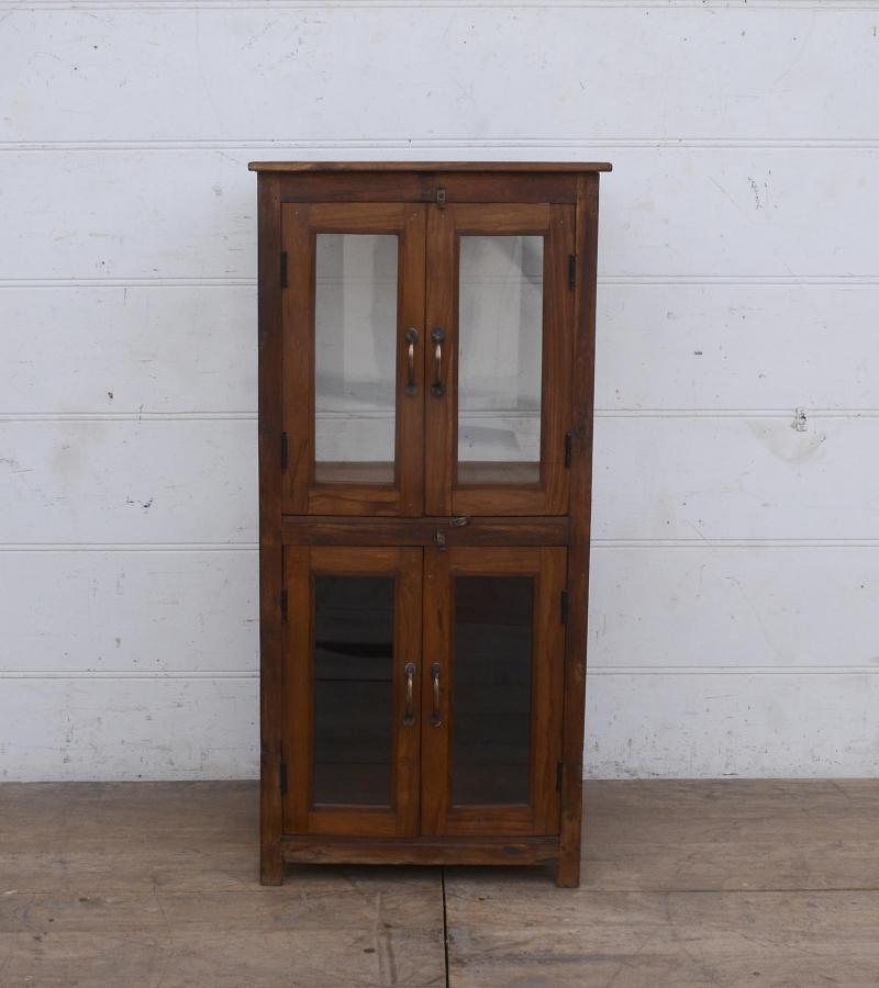 RECLAIMED TEAK & GLASS CABINET