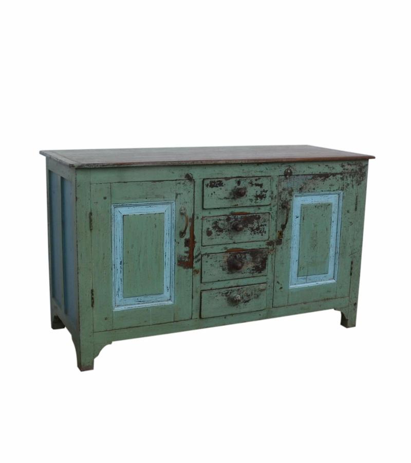 SOLID RECLAIMED TEAK WOOD SIDEBOARD 2 DOORS 4 DRAWERS