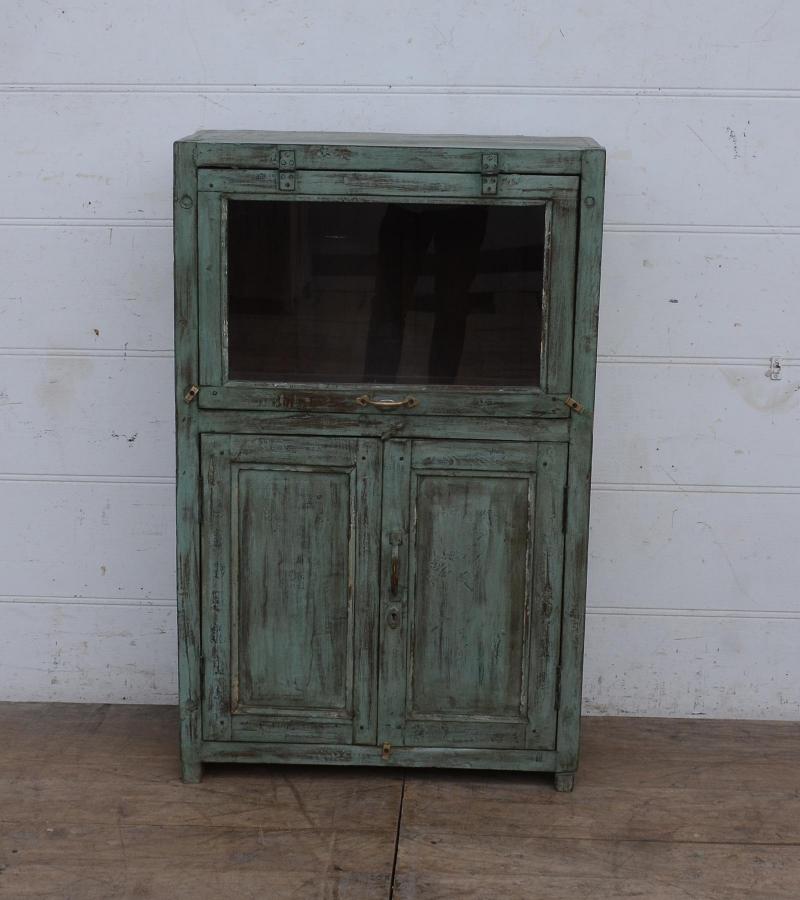 RECLAIMED TEAK & GLASS CABINET