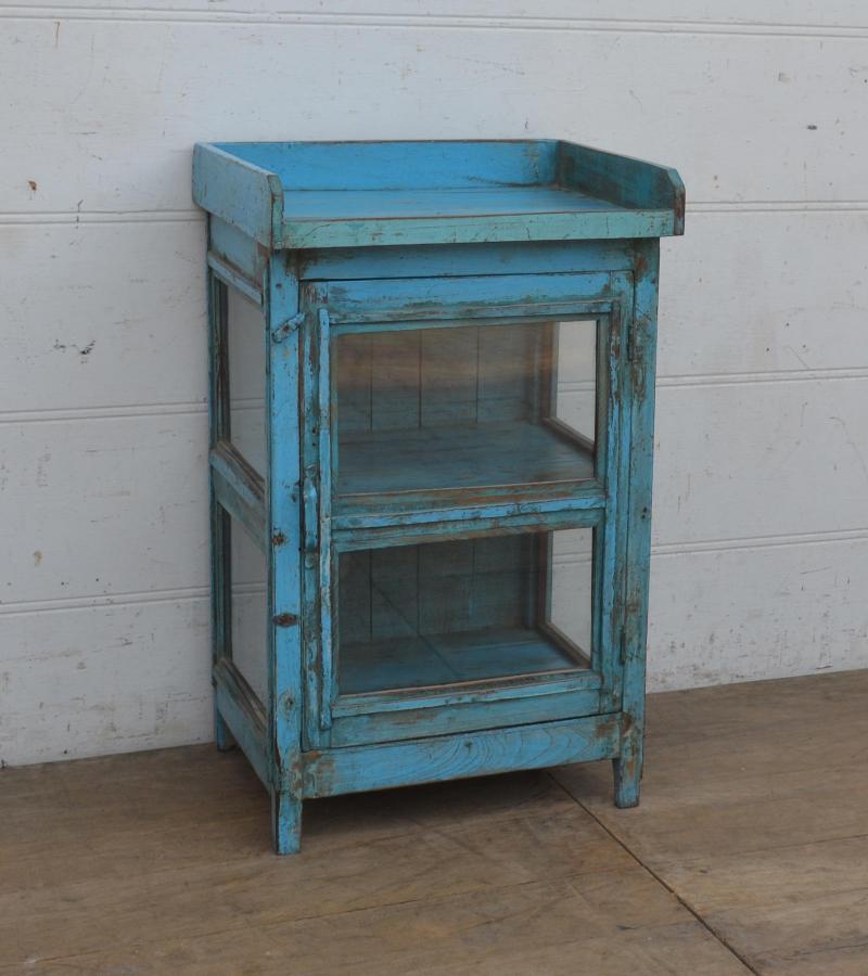 SOLID RECLAIMED TEAK & GLASS CABINET