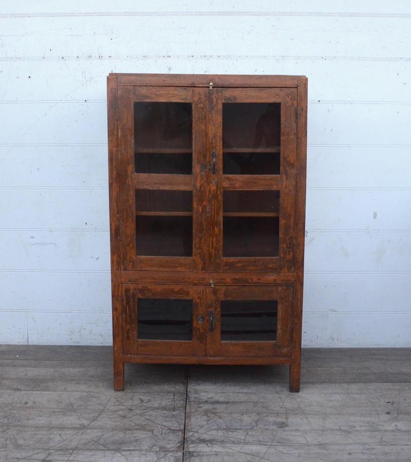 RECLAIMED TEAK & GLASS CABINET
