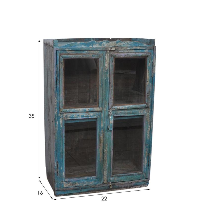 RECLAIMED TEAK & GLASS CABINET