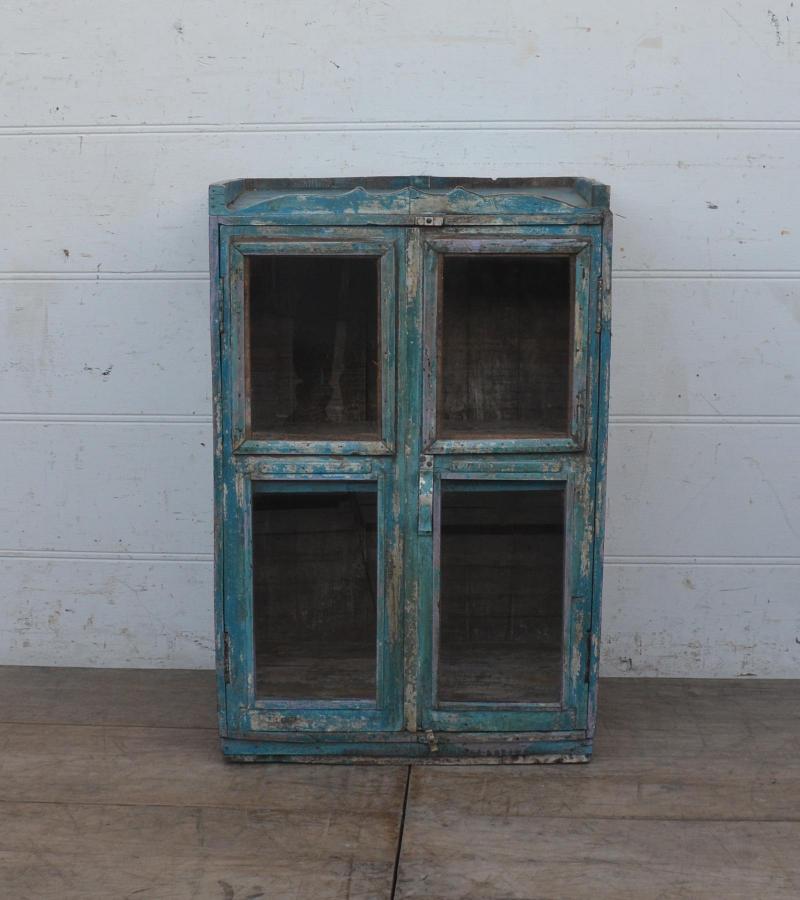 RECLAIMED TEAK & GLASS CABINET