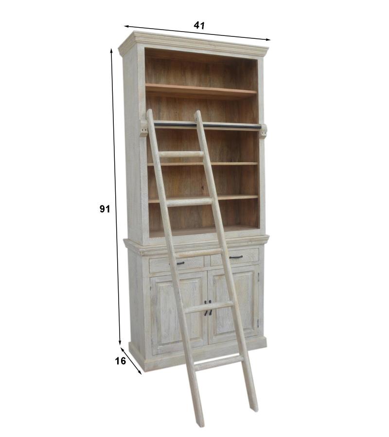 Wooden Book Case Almirah with Ladder