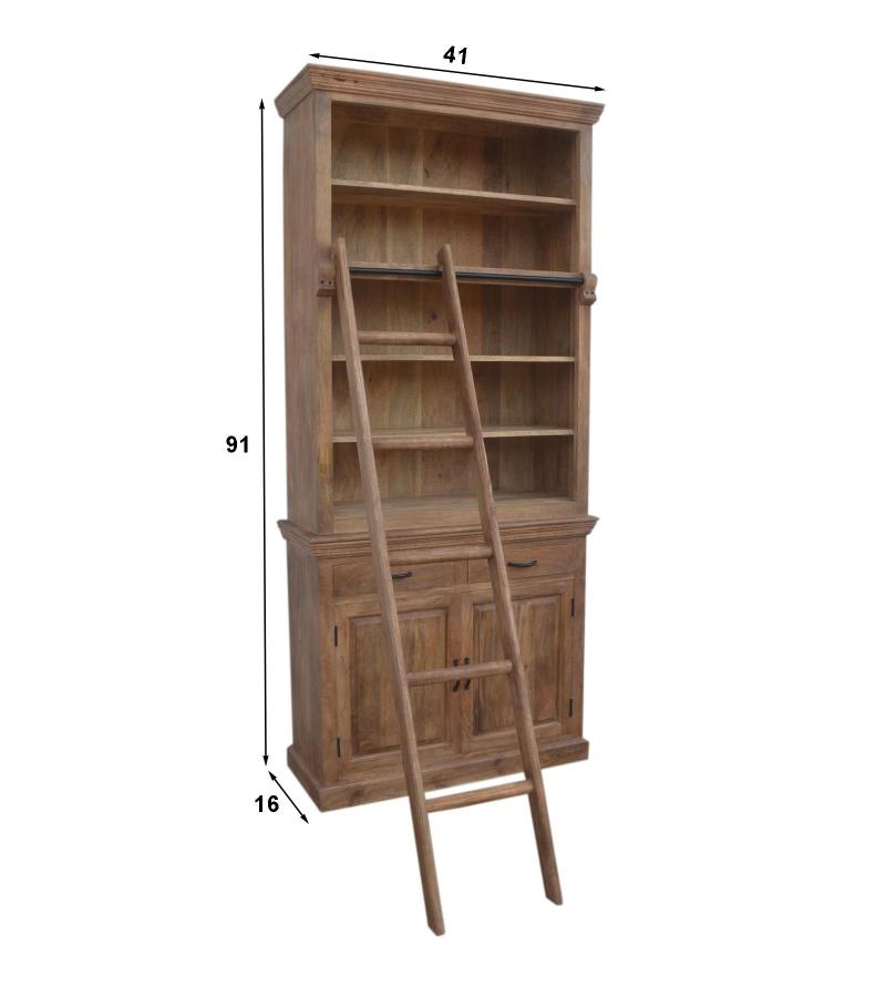 Wooden Book Case Almirah with Ladder 