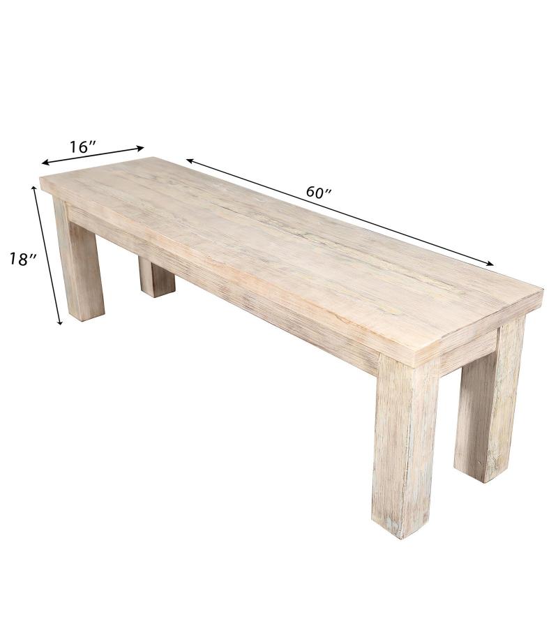 SOLID RECLAIMED TEAK WOOD BENCH
