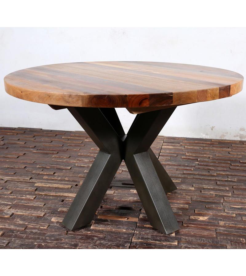 ROUND SOLID RECLAIMED TEAK WOOD DINING TABLE