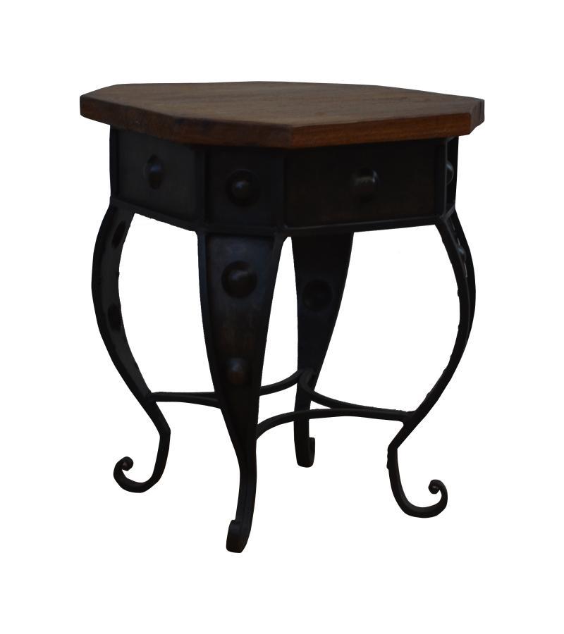 WOOD & IRON SIDE TABLE