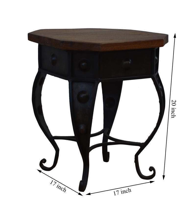 WOOD & IRON SIDE TABLE