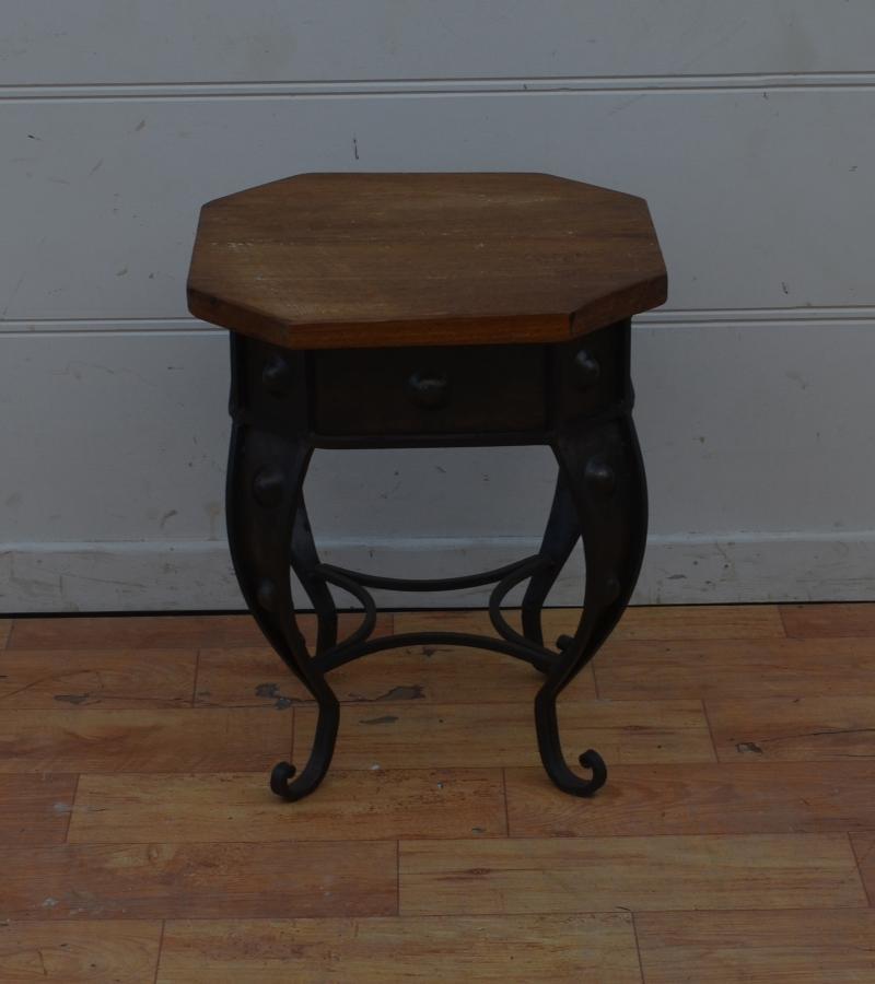 WOOD & IRON SIDE TABLE