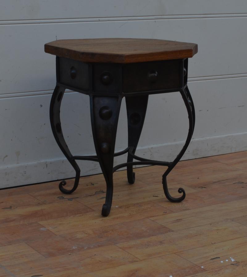 WOOD & IRON SIDE TABLE
