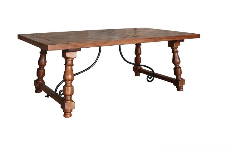 Solid Wood Coffee Table w Iron Base