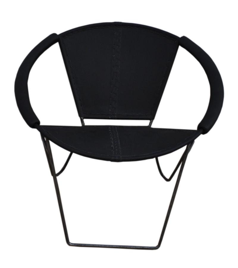 FULL HIDE LEATHER & IRON CHAIR
