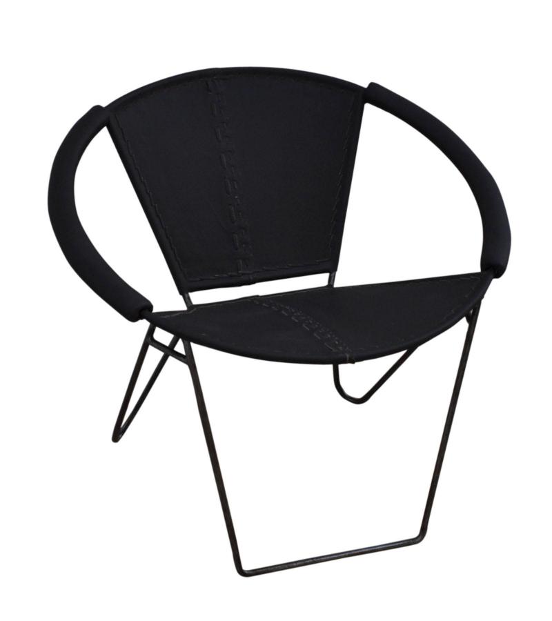FULL HIDE LEATHER AND IRON CHAIR