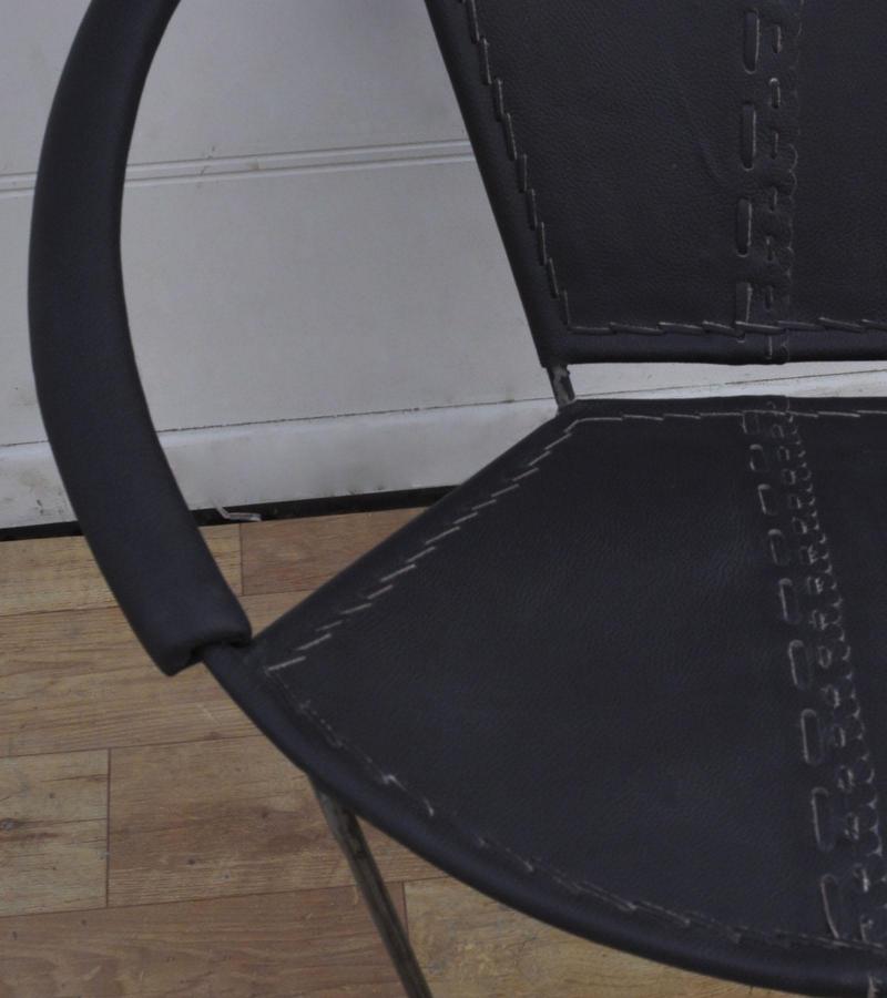 FULL HIDE LEATHER AND IRON CHAIR