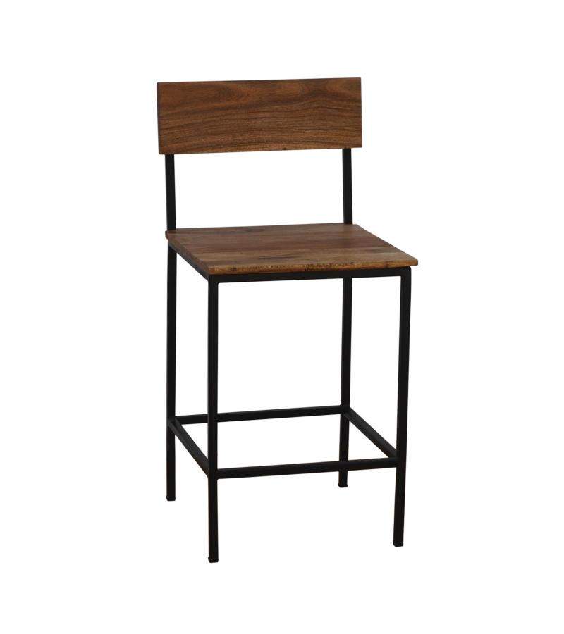 SOLID WOOD & IRON COUNTER STOOLS