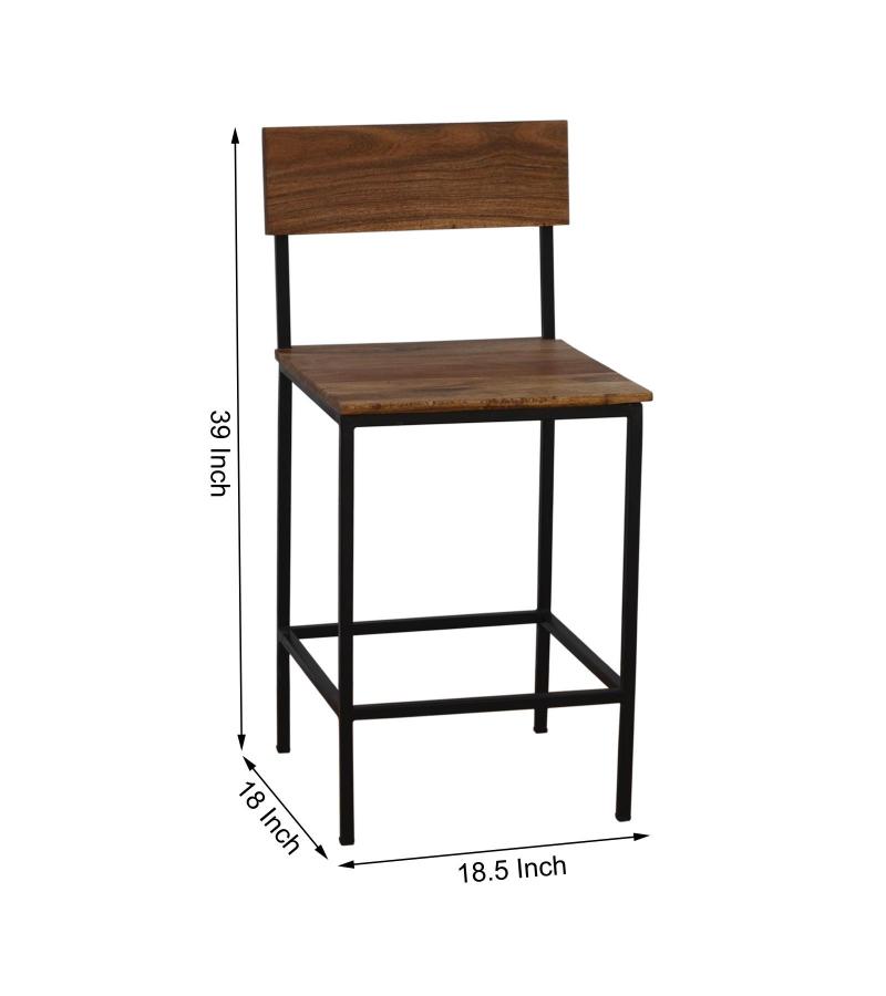 SOLID WOOD & IRON COUNTER STOOLS