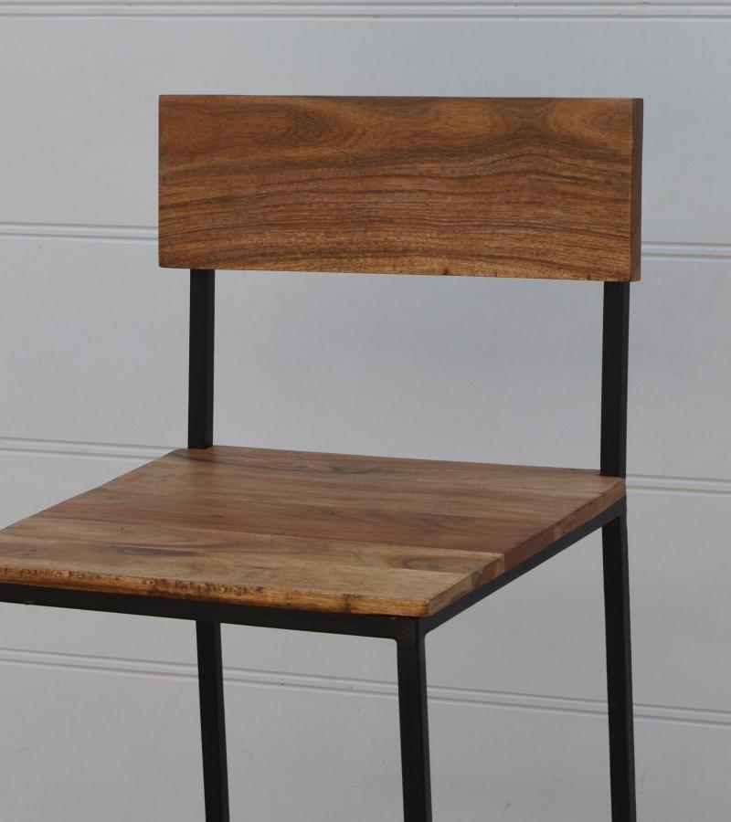 SOLID WOOD & IRON COUNTER STOOLS
