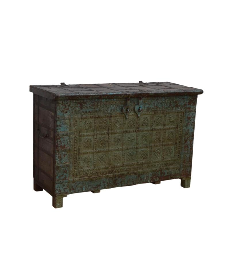 Unique Wood + Metal Indian blanket chest