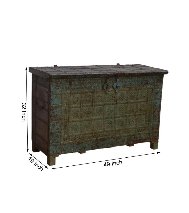 Unique Wood + Metal Indian blanket chest