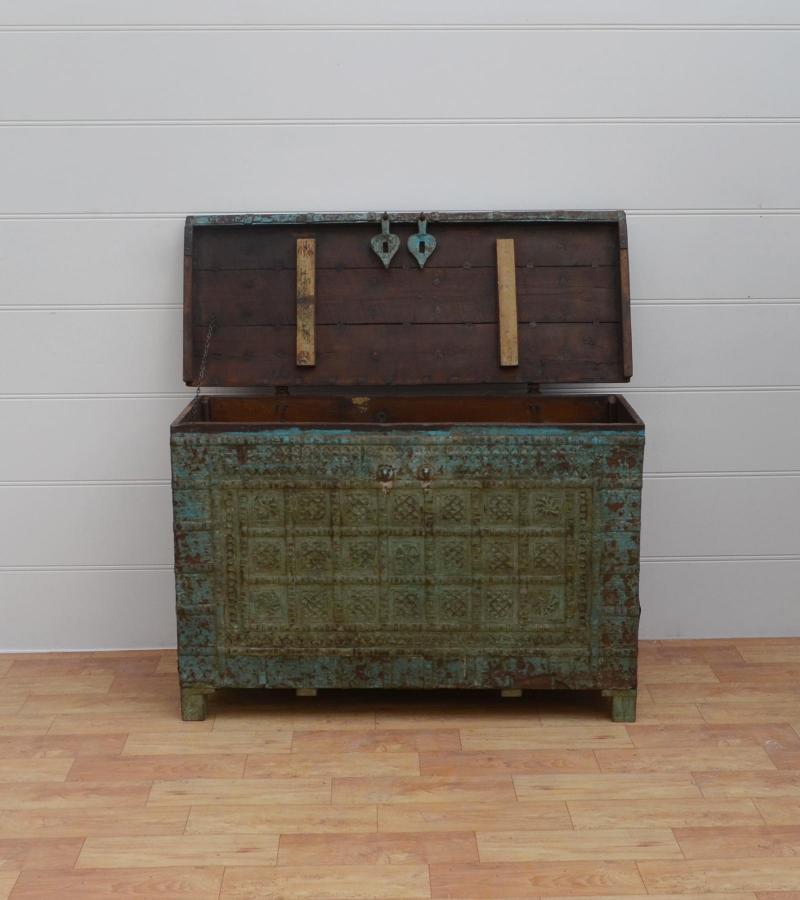 Unique Wood + Metal Indian blanket chest