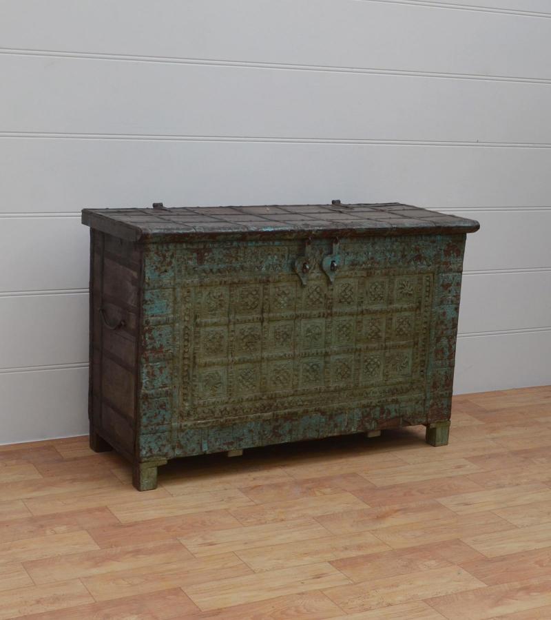 Unique Wood + Metal Indian blanket chest