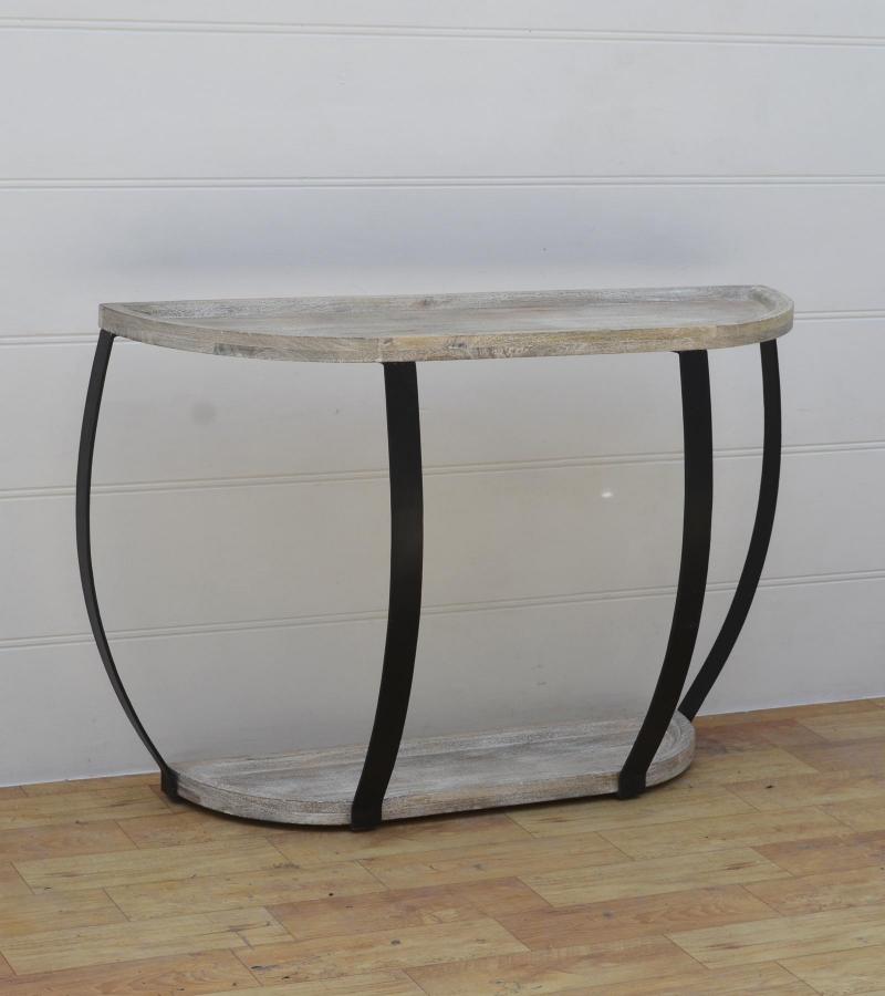 SOLID WOOD & IRON CONSOLE TABLE