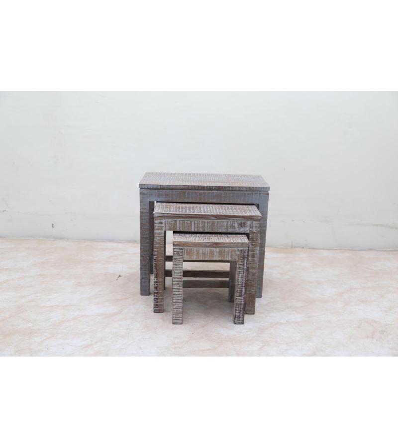 WOODEN STOOL SET OF 3