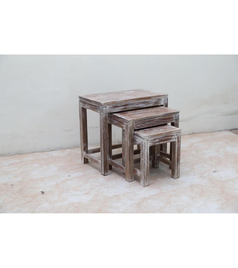 WOODEN TABLE SET OF 3