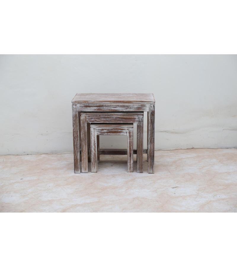 WOODEN TABLE SET OF 3