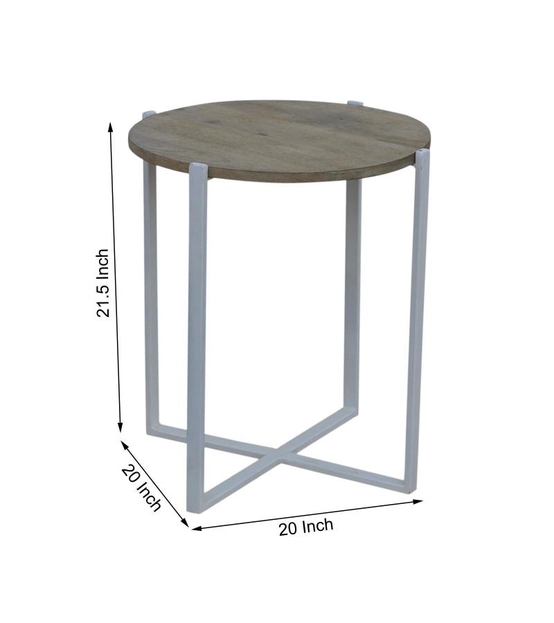 WOOD & IRON SIDE TABLE