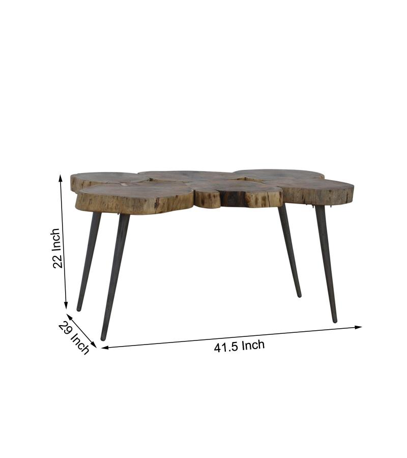 SOLID WOOD LIVE EDGE & IRON COFFEE TABLE