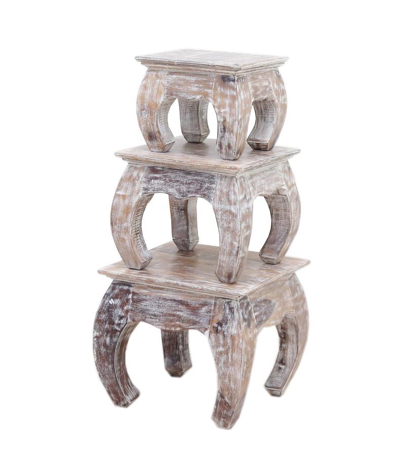 WOODEN BAJOT SET OF 3