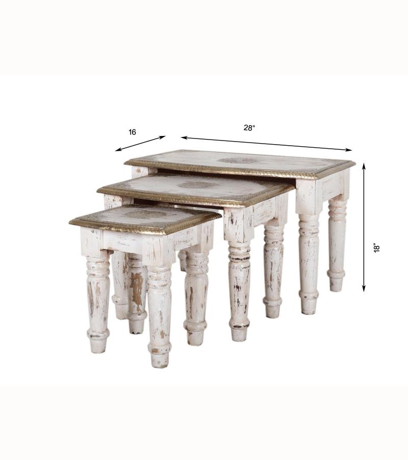 WOODEN STOOL SET OF 3