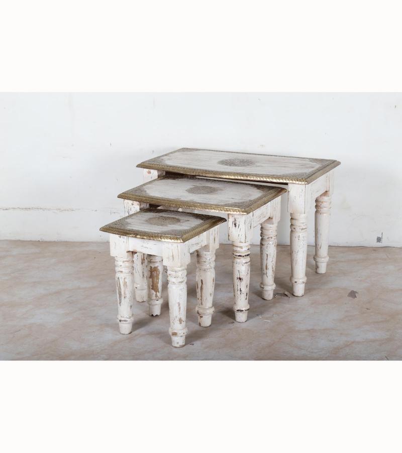 WOODEN STOOL SET OF 3